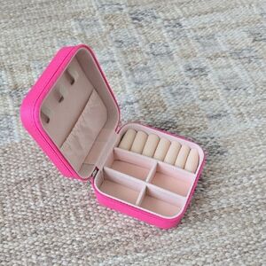 Pink Travel Jewelry Case